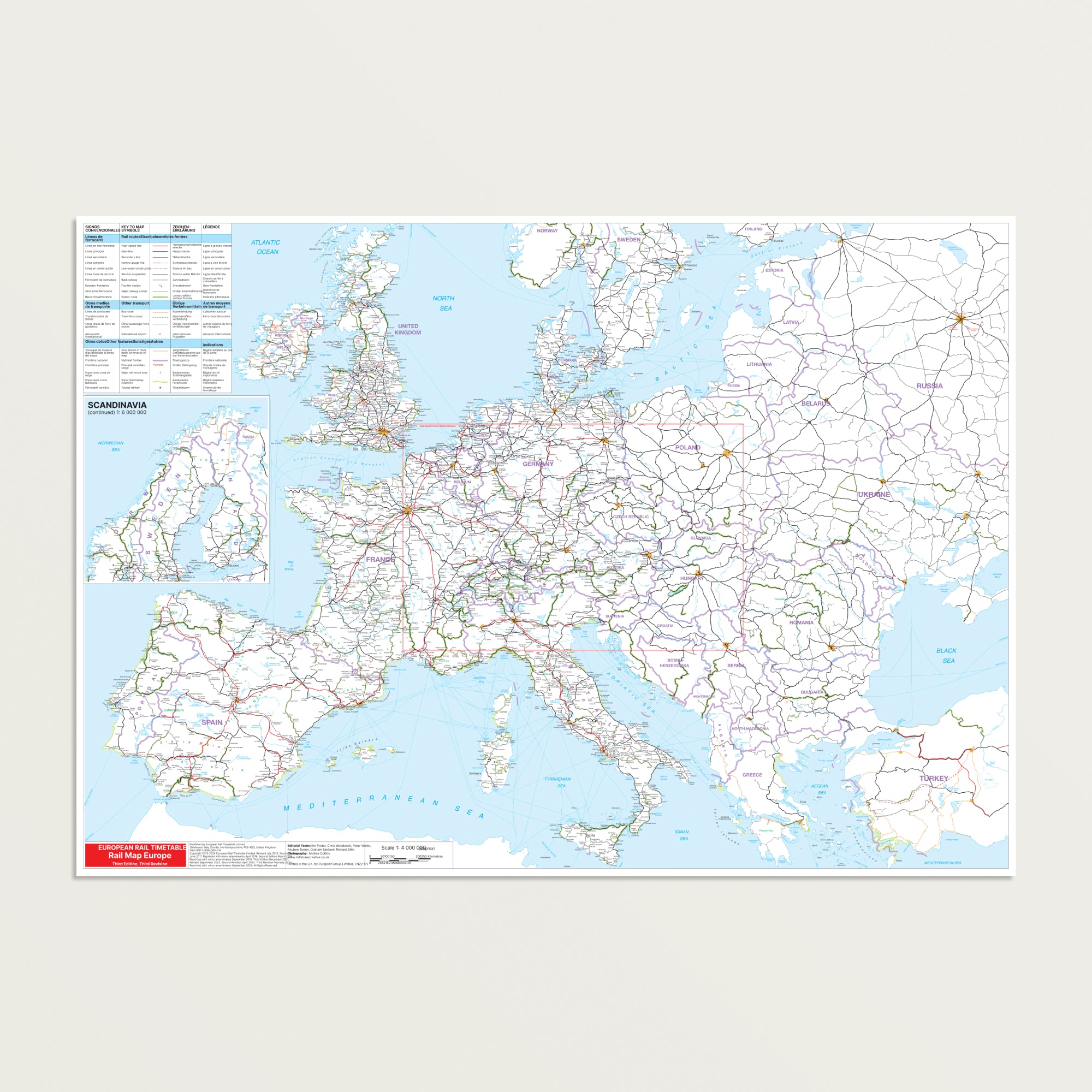 Rail Map Europe – Folded Print